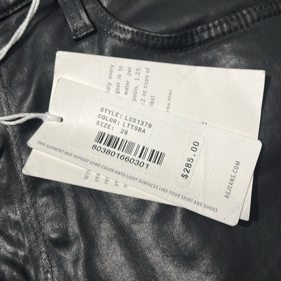 AG Adriano Goldschmied Farrah High Rise Skinny Faux Leather Pants Size 29 NWT - Picture 7 of 16